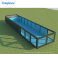 piscina de tamanho grande de tamanho grande para novo design de 20 pés contêiner